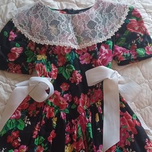 Vintage Eve Too! 80s dress Size Youth 5 Floral Print